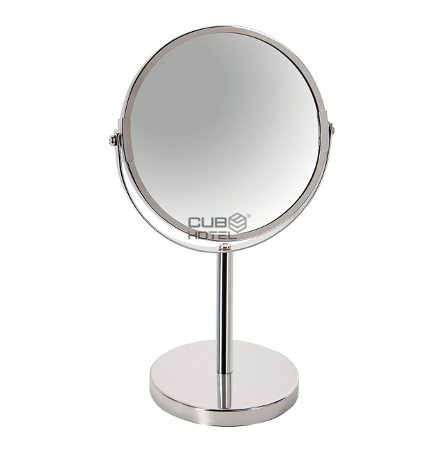 Chrome Metal Mirror with 2X Magnification